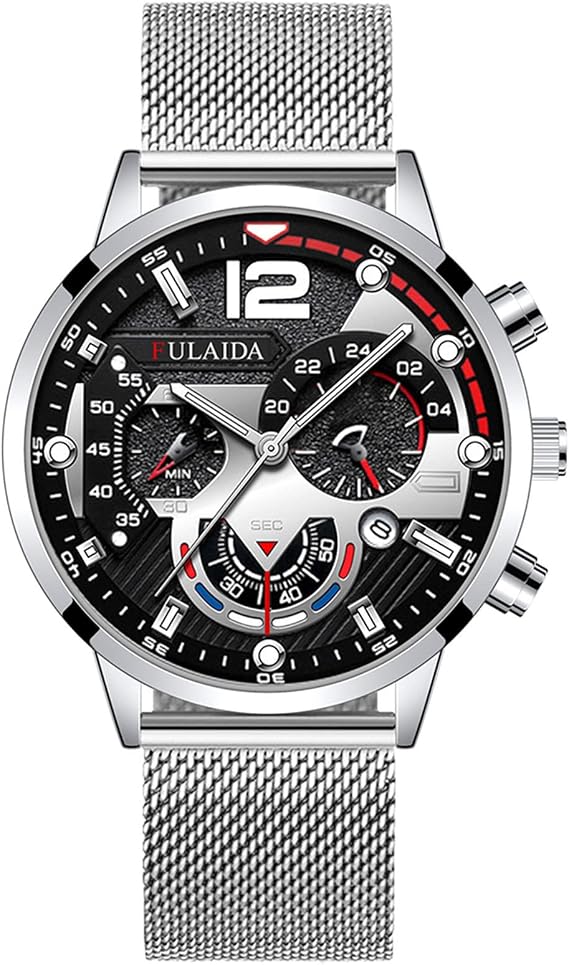 Men St Patrck Day Watch Fashion Sport Men's Stainless Steel Case Steel Band Quartz Analog Wrist Watch Solar Powe Watch