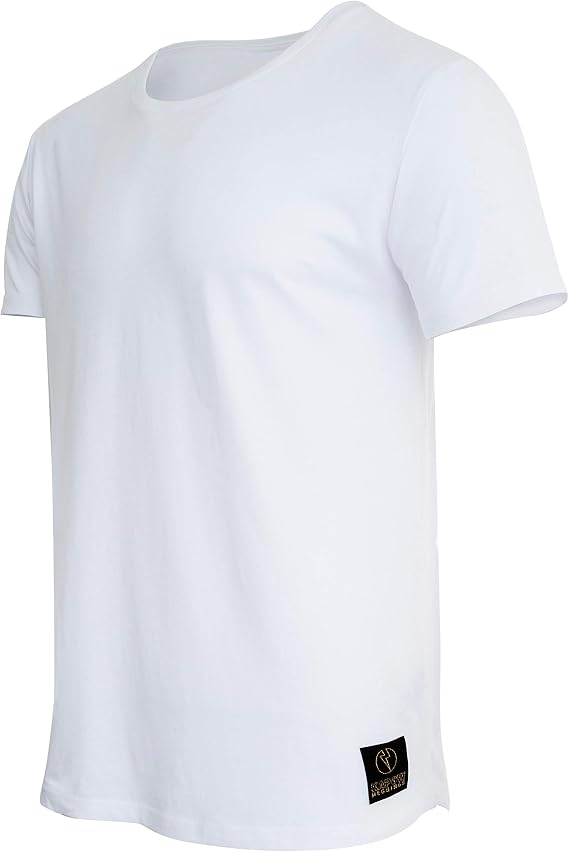 Kapow Meggings Men's Longline Scoop Hem 100% Cotton T-Shirt
