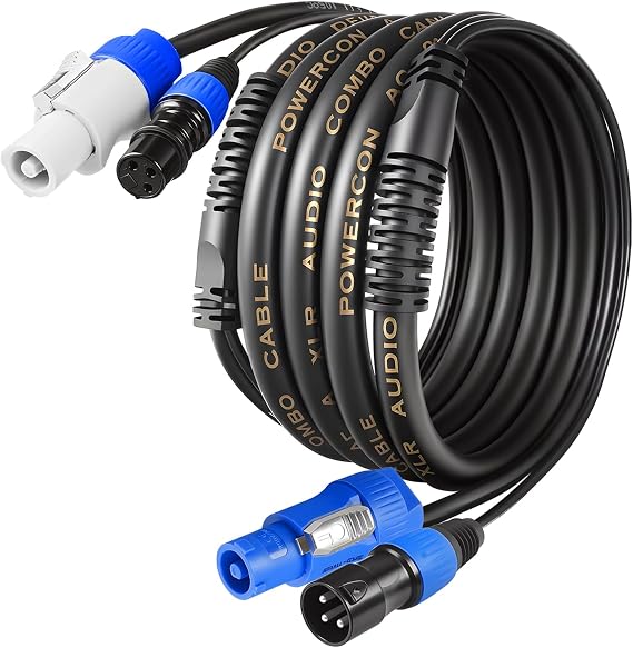SMALL-EYE Power & XLR Combo Cable 25 ft, 13AWG for Powered Speakers
