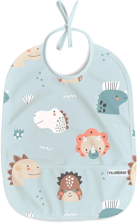 Easy Wipe Clean Sleeveless Baby Bibs 6-12 Months for Baby Led Weaning - Waterproof Feeding Bibs 12-18 Months,Toddler Food Apron, 1-Pack