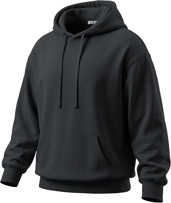Ohoo Men's Loose Fit Pullover Hoodies Midweight Soft French Terry Hooded Sweatshirt with Long Sleeve