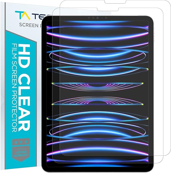 Tech Armor for iPad Pro 11 (2020, 2018), Anti-Glare Screen Protector 2 Pack