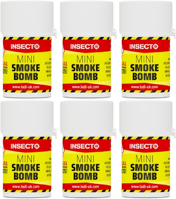 Insecto Smoke Bombs - Mini 3.5g (pack of 6) | 6 x 3.5g Insecto mini smoke generators for authorised indoor treatment of flying and crawling insects.