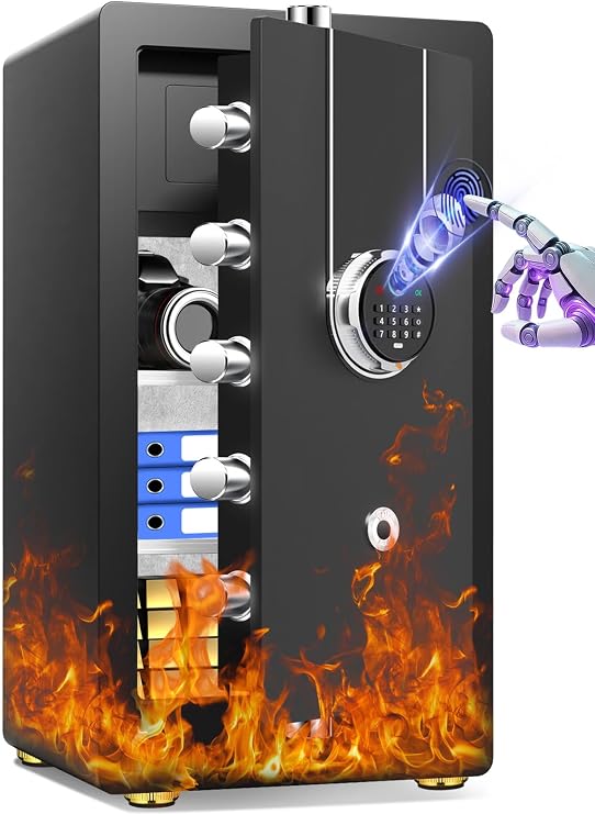 [1H 1700F] Large Fireproof Safe Biometric Safe Box [9.2 Cu Ft]