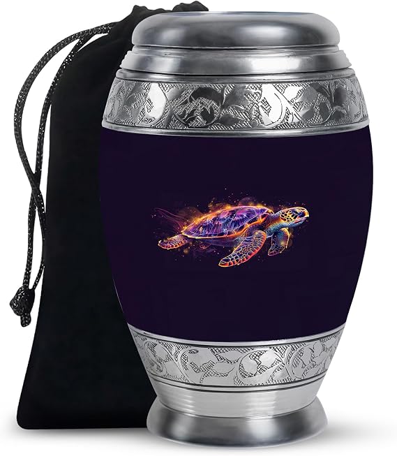 Turtle Large Urn for Human Ashes 10 Inch, Funeral Cremation Urns for Men