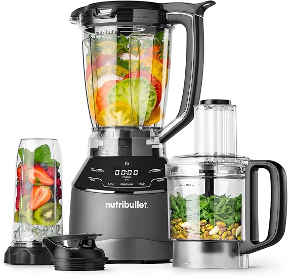 nutribullet Triple Prep System - Jug Blender, Personal Blender & Food Processor All in One - Blends Frozen Fruit, Nuts & Ice - For Smoothies & Juices