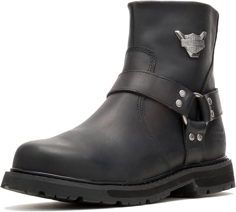 Harley-Davidson FOOTWEAR Mens Rambert Harness Leather Riding Casual Boots Ankle