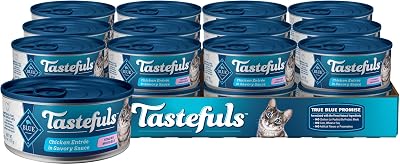 Blue Buffalo Tastefuls Natural Tender Morsels Wet Cat Food, Chicken Entree 5.5-oz cans Pack of 24