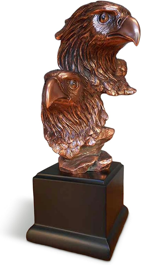 Double Eagle Head in Bronze Finish Statue