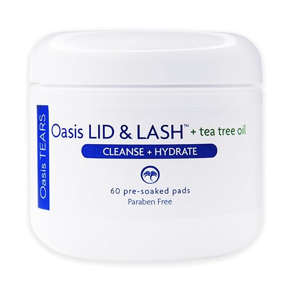 Oasis LID & LASH + Tea Tree Oil Eyelid Cleanser Wipes - 60 Count