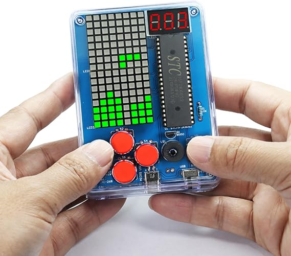Gikfun STEM DIY Retro Game Console Soldering Kit, Learn Electronics Circuit Building with 4 Arcade Games, Educational Science Project for Adult & School Training EK1999