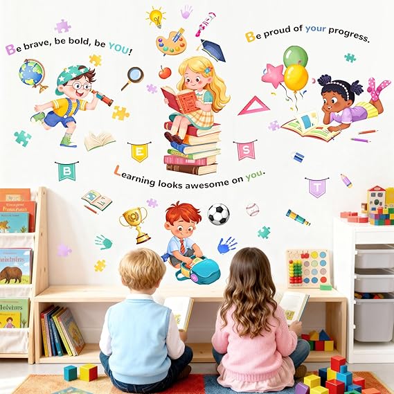 Reading Corner Wall Stickers Inspirational Quotes Wall Decals Art