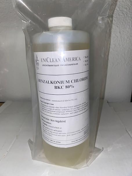 Benzalkonium Chloride BKC 80% - alkyldimethylbenzylammonium Chloride (ADBAC) - Made in USA (16 fl oz)