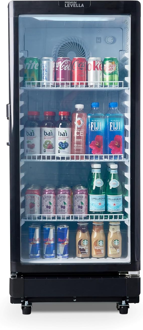 Premium PremiumLevella Glass Door Display Refrigerator 6.0 cu ft Commercial Beverage Cooler Merchandiser