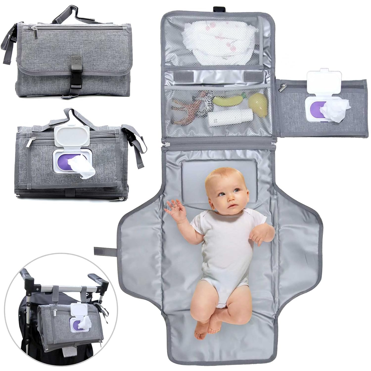 Ultimate Portable Baby Changing Pad – Waterproof, Compact, and Easy to Clean | Ideal for Travel & Diaper Bags | Quick-Release Buckle & Soft Cushioning
