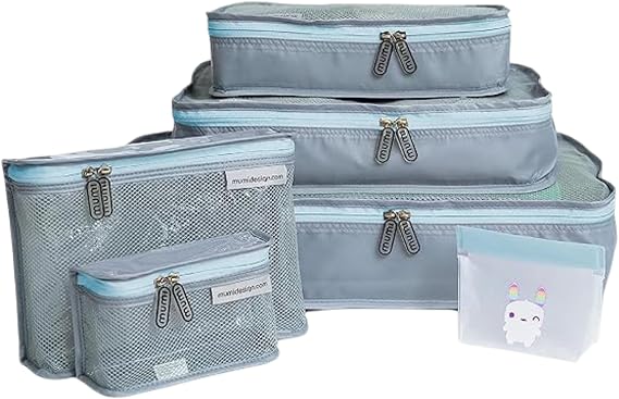 MUMI Piccolo Packing Bundle Baby Travel Organizer Set of 6 | Packing Cubes & Toiletry Bags for Baby Essentials | Diaper Bag & Suitcase Organizer | New Parent Gift Set