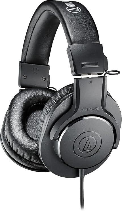 Audio-Technica ATH-M20X Headphones Professional Monitoring Headphones Black