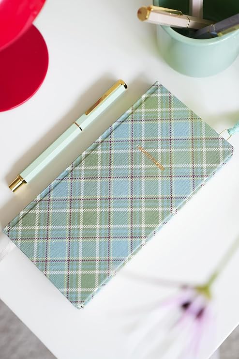 Matt Notebook 9x18 cm Keten Süresiz Haftalık Planlayıcı Kareli Cep Ajandası Ekose