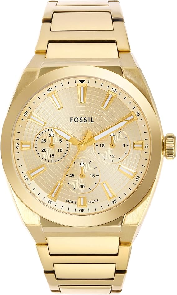 Fossil Men's EVERETT Chronograph Gold-Tone Stainless Steel Watch, FS6119
