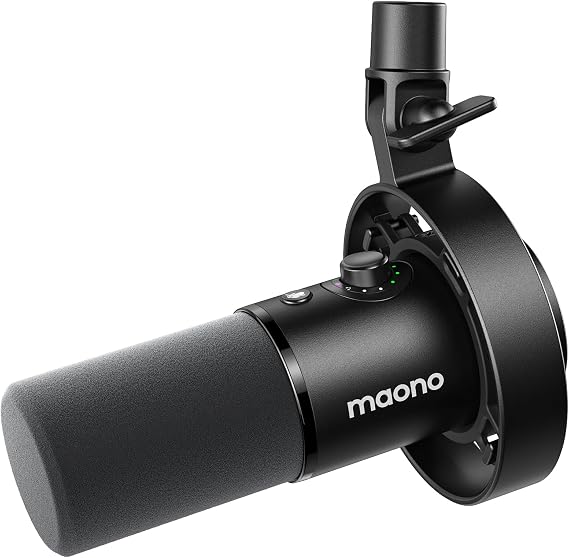 MAONO PD300X Podcast Mikrofon- Gürültü Engelleme özelliğine sahip XLR/USB Mikrofon, 192kHz/24Bit Hi-Fi Ses, Sessiz Düğme, Bağlantı Yazılımı. Podcasting, Akış, Stüdyo Kaydı için Dinamik Mikrofon