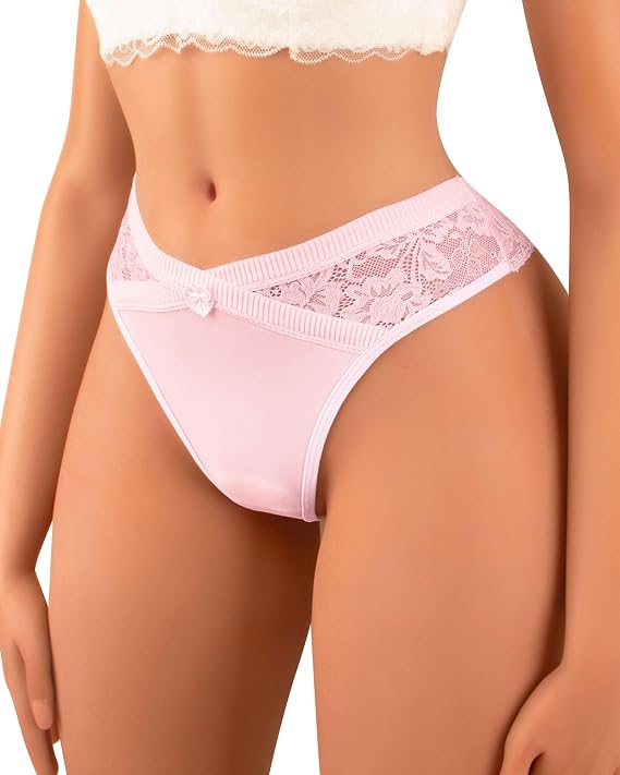 Banamic Floral Lace Women Thong Cheeky Panties Sexy Stertchy Underwear