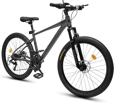 Ecarpat 26 Inch Folding Mountain Bike, 21 Speed Full Suspension High-Carbon Steel MTB, Dual Disc Brake Foldable Bicycle, Folding Bikes for Adults Men Women