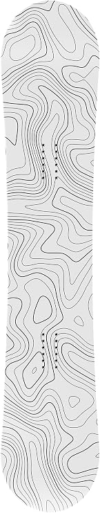 Snowboard Wrap #102 - Gray & Black Topographical Map Snowboard Graphic Decal - Laporte Graphics - Includes Application Squeegee - 14 inch x 65 inch fits Most Snowboards