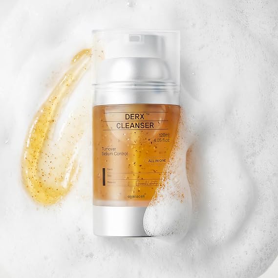 DERX Revitalizing Facial Cleanser with Peptides & Walnut Microbeads - Gentle Exfoliating Gel To Foam for all Skin, Korean Clinic-Developed Korea Skin care (120ml/4.05 fl.oz.)
