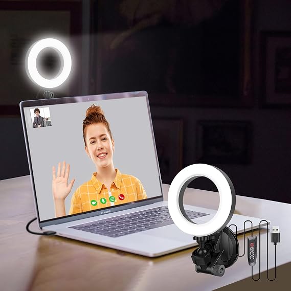 Laptop Ring Light, Video Conference Lighting Kit, Selfie Ring Light for Remote Working, 4.6'' Portable Ring Light for Zoom Meeting .....