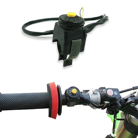 Handlebar Engine Start Switch Universal Motorcycle ATV UTV, Yellow Button