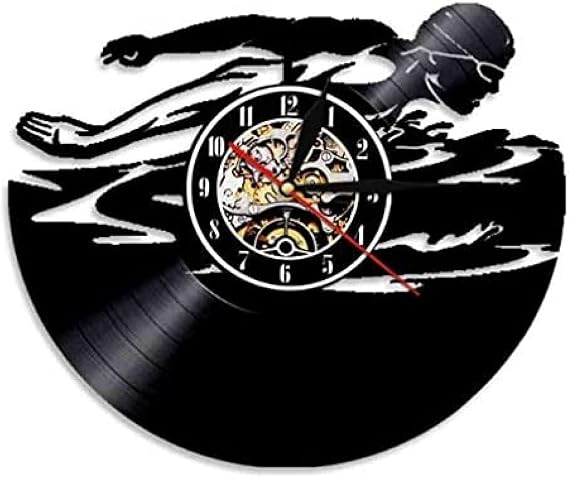 Vinyl Wall Clock Vinyl Record Clock Swimming Sport Wall Clock Gift Swimmer Swim Open Water Pool Wall Art Pool Diver Swimmer Swim Coach Gift