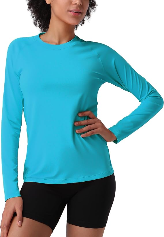 Pioneer Camp Rash Guard for Women Sun Shirts UPF 50+ SPF UV Protection Long Sleeve Workout Tops Hiking Running Quick Dry
