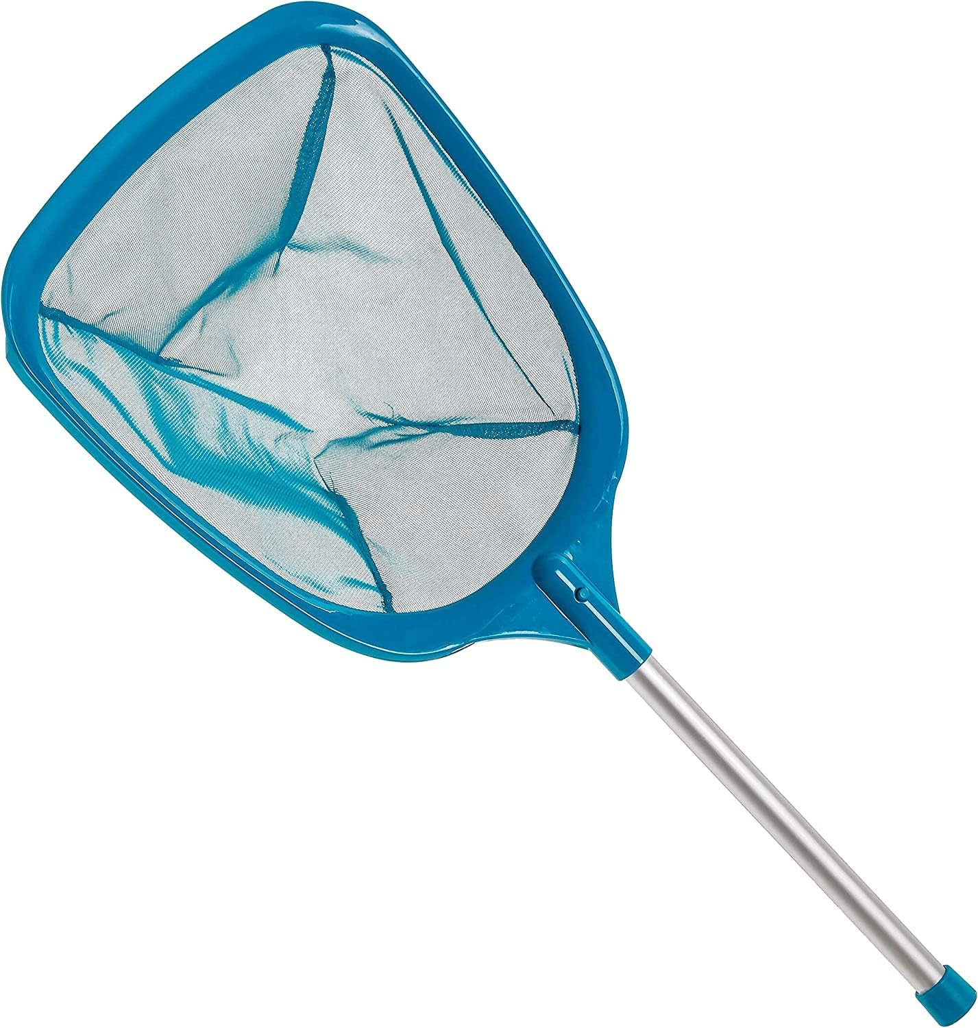 LATERN Pool Skimmer Net with Pole, 60CM Swimming Pool Leaf Cleaning Net Fine Mesh Skimmer with Pole for Cleaning Pool Garden Pond Fountain Tubs Spa Fish Tank Green
