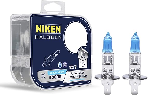 niken 12V H1 55W Beyaz Işık Ampul 5000K, Set içi 2 Adet