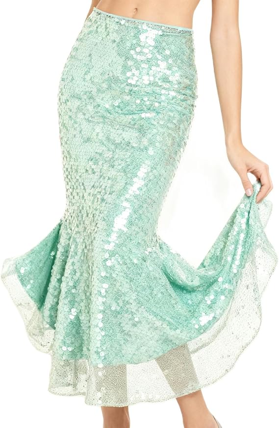 Women Y2k Sequin Long Skirt Bead Floral Embroidery Maxi Skirt Low Waist Rhinestone Glitter Bodycon Club Skirt