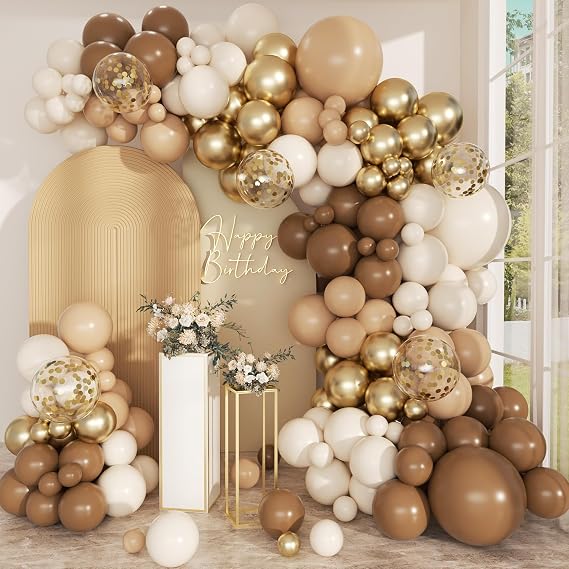 168pcs Brown Balloon Garland Arch Kit Different Sizes