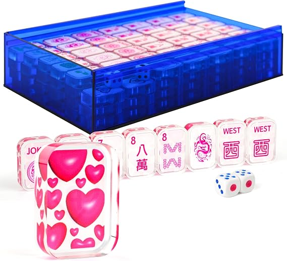 166 Pink Love Acrylic American Mahjong Tiles for Begginners