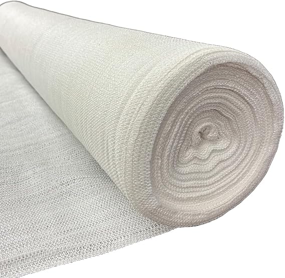 Farm Plastic Supply - White Shade Cloth - 50% - Mesh Fabric for Fence Privacy Screen, Garden Shade, Mesh Fence Screening, Shade Cloth Rolls, Wind Screen, White Shade Cloth (6' x 10')
