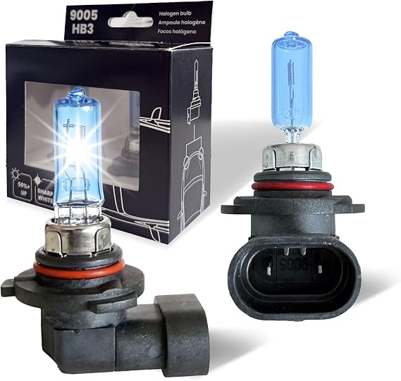 9005 Halogen Headlight Bulb Sharp White Increased Brightness 12V High Beam, Low Beam Fog Replacement Bulb 2 Pack