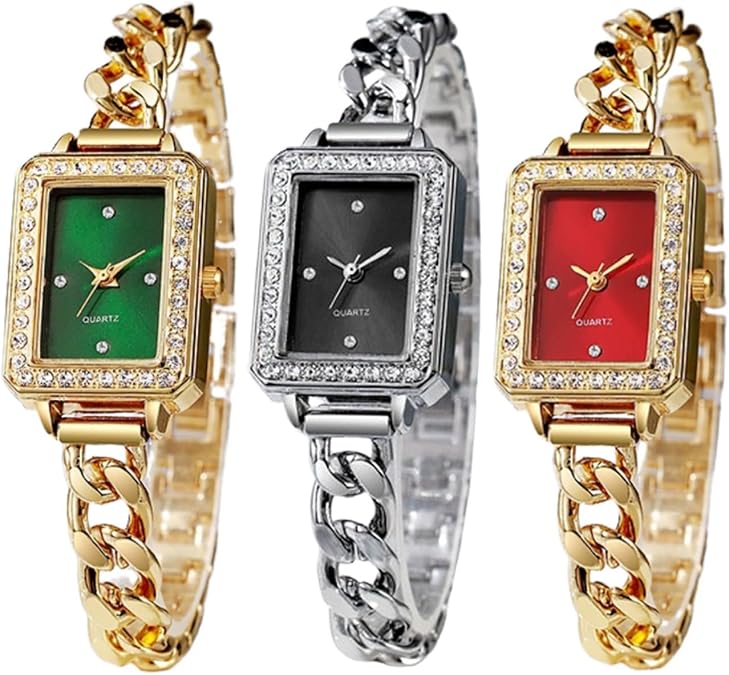 3 Pack Classic Ladies Alloy Chain Watches Elegant Bracelet Wristwatch Women Dress Watches Wholesale