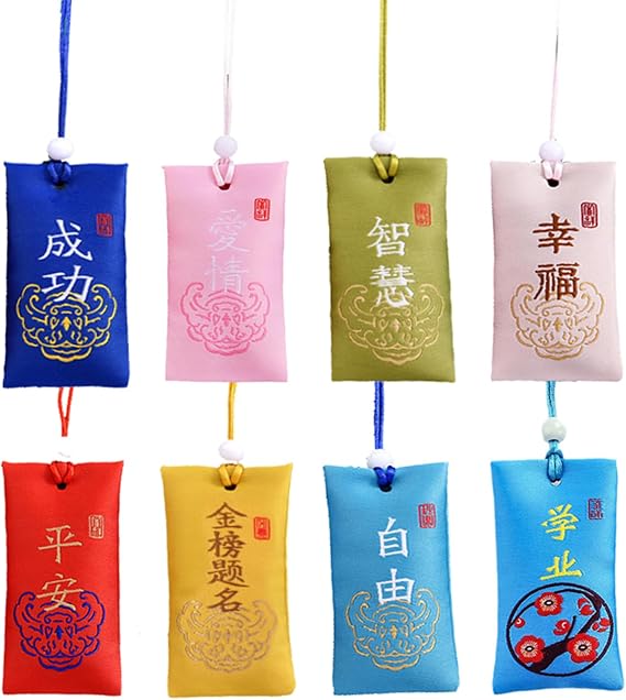 8PCS Spiritual Salt with Sachet, Buddhist Spiritual Salt Pouch Necklacespiritual Salt Pouch for Money, Classical Chinese Talisman, Spiritual Salt Pouch Necklace from China (B)
