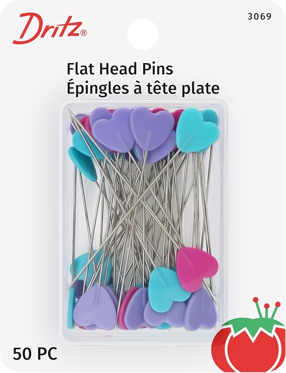 Dritz 3069 Decorative Flat Head Pins, 2-Inch (50-Count)