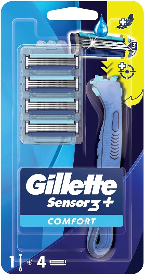 Gillette Sensor3+ Comfort 4'lü Yedek Bıçağı Başlıklı Tıraş Makinesi