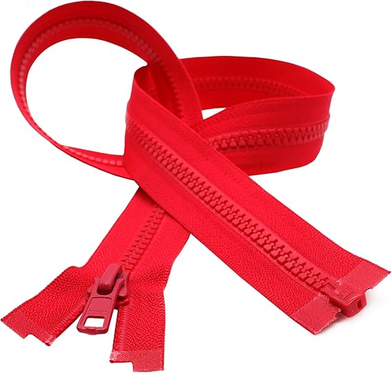 YKK 30" Vislon Jacket Zipper, 5 Molded Plastic Separating Bottom - Medium Weight by Each (Select Color) (Atom Red - 820)
