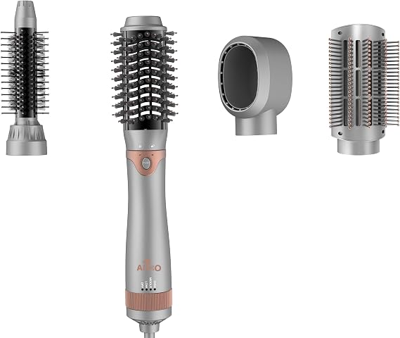AIKO PRO 4 in 1 Blow Dryer Brush & Volumizer, Negative Ion Detachable Hair Dryer & Blow Dryer Brush for Curling, Straightening & Styling with a Heat-Resistant Glove