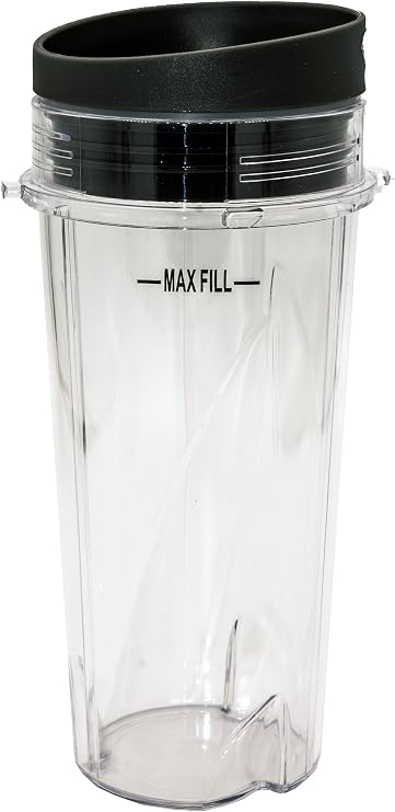 Blendin Replacement 16oz Single Serve Cup with To Go Lid, Compatible with Ninja Blenders with 4 Tabs and 3 1/8" Diameter (1 Pack)