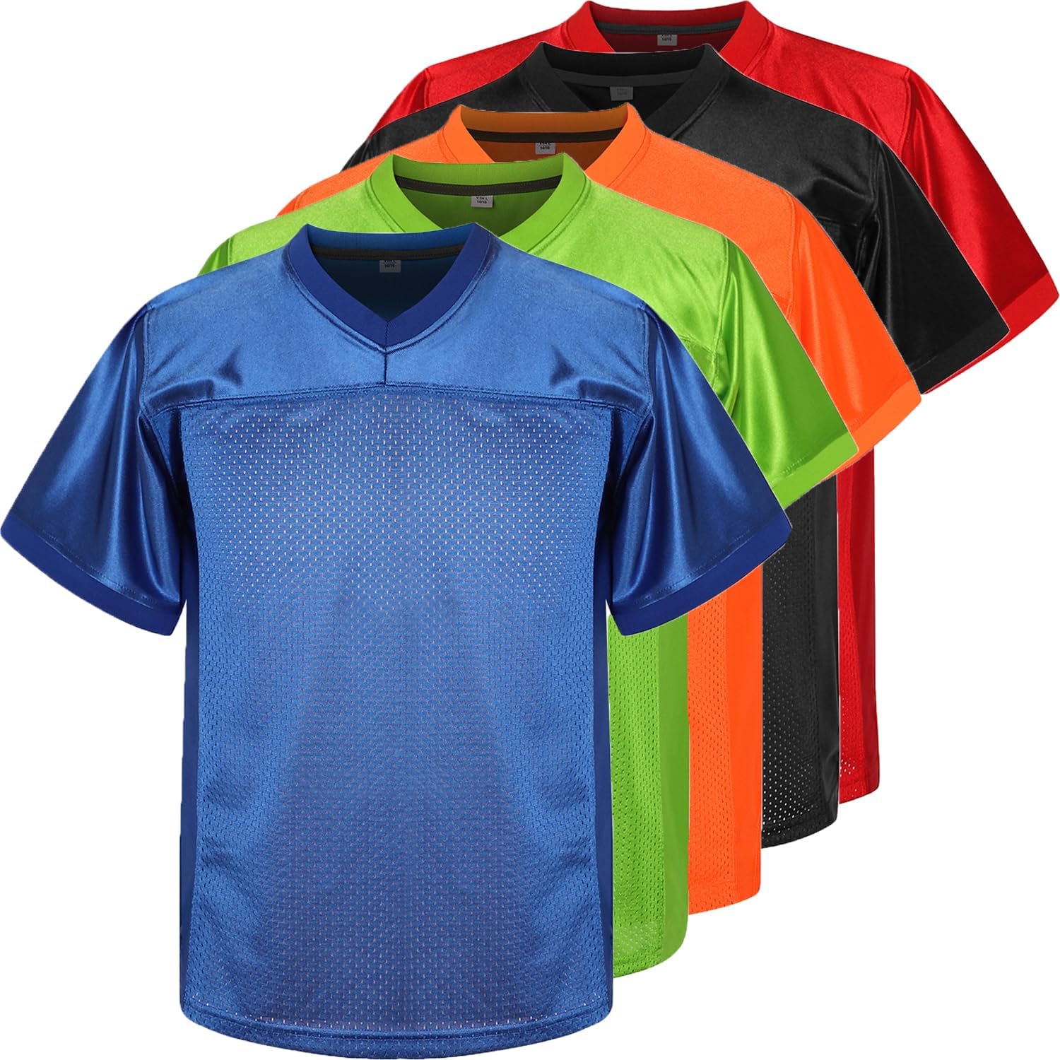 Youth Blank Football Jersey for Boys, Kids Athletic Practice Sports T-Shirt Hip Hop Jersey for Party