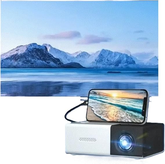 YG300 MINI Projector Portable Home Theater Smart TV Laser Beamer 3D Cinema LED Videoprojector for 4k 1080P Movie Via HD Port (black)