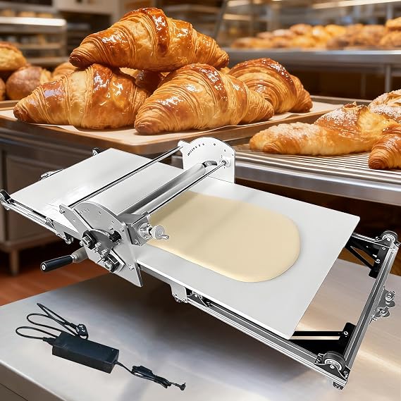 Electric Dough Roller Machine, Folding Puff Pastry Dough Sheeter Machine for Home 51x22in Sheeter Board 2-30mm Adjustable Thickness, Forward & Reverse Rolling, Laminadora De Masa Electrica