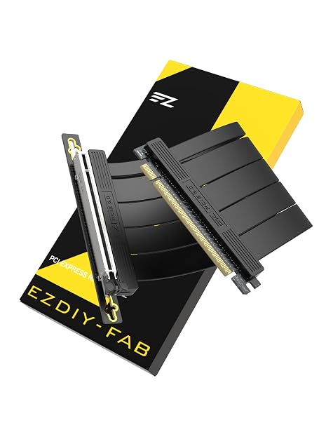 EZDIY-FAB PCIe 5.0 Riser Cable, Gen5 GPU Extender, Right Angle, 20cm, Black